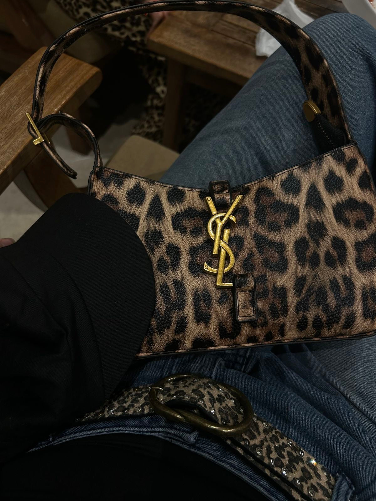 YSL Le 5 A 7 Shoulder Bag in Leopard-Print Calf Hair