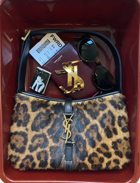 YSL Le 5 A 7 Shoulder Bag in Leopard-Print Calf Hair